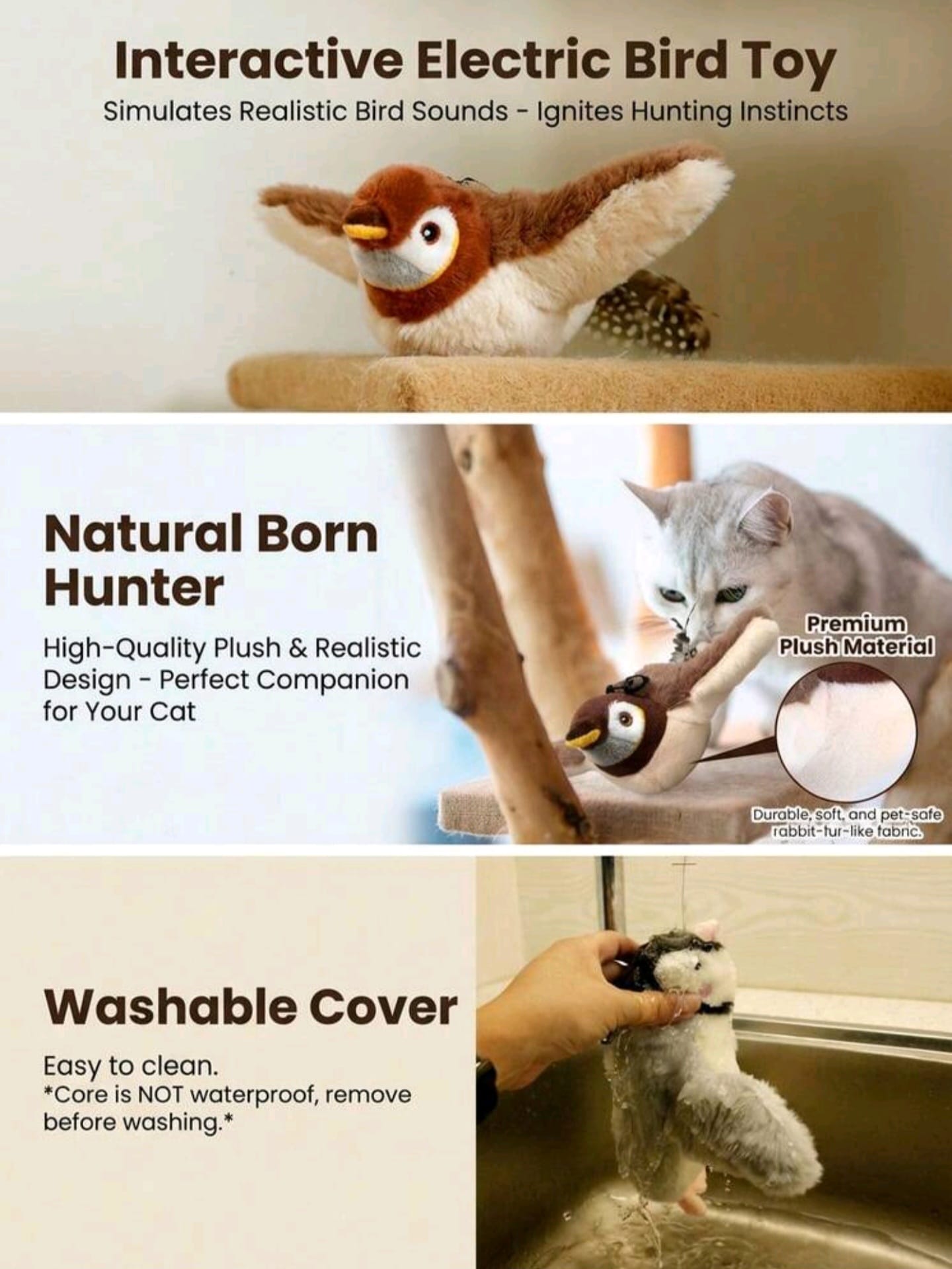 BirdFlutter | Rechargeable Fluttering Bird Cat Toy